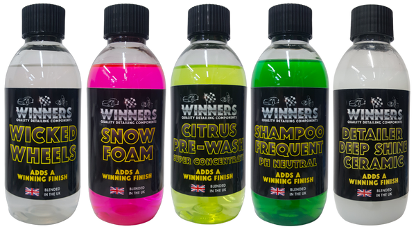 Winners Detailing Mini Wash & Maintenance Kit - 5 x 200ml Bottles