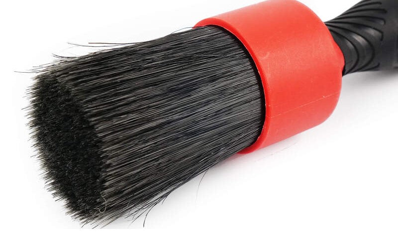 MaxShine Mixed Bristle Detailing Stubby Brush - Red