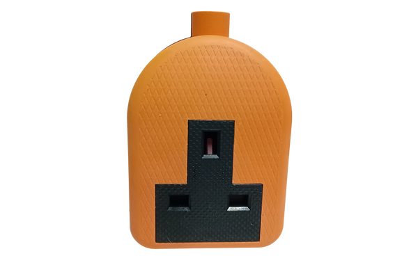 13amp Single Socket - Orange and Black Body