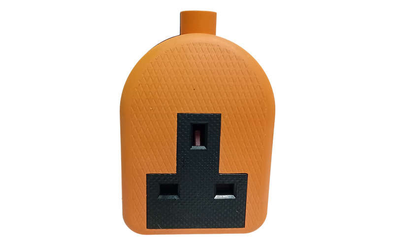 13amp Single Socket - Orange and Black Body