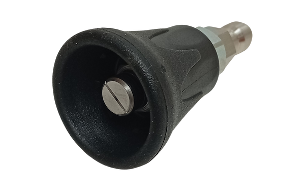 Pressure Washer Nozzle 15 degrees  11.6MM QR with Rubber Guard Black  Stainless Steel