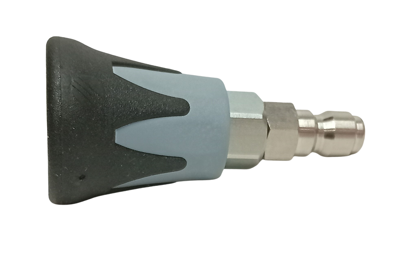 Pressure Washer Nozzle 40 degrees 11.6mm QR with Rubber Guard Grey  Stainless Steel