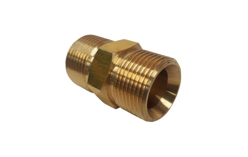 Coupler - Brass 1/4" BSP Male - 1/4" BSP Male