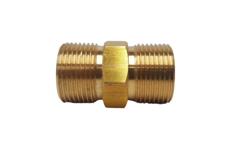 Coupler - Brass 1/4" BSP Male - 1/4" BSP Male