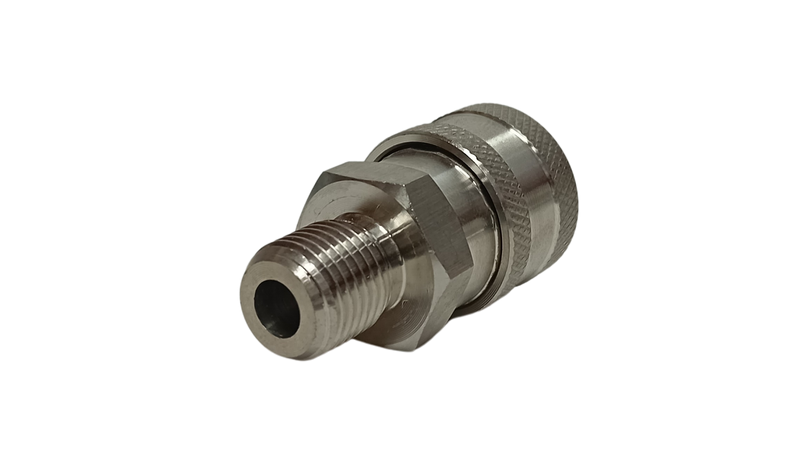 Quick Release Stainless Steel Connector - 1/4" BSP Male for Stubby Trigger